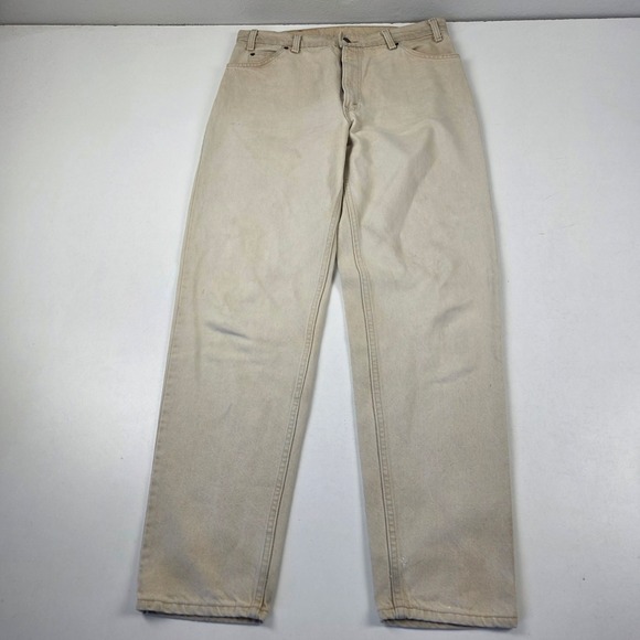 Vintage 90s Levi's Orange Tab 550 Baggy Jeans Beige W36 L34 Mens Denim Pants - Picture 8 of 15